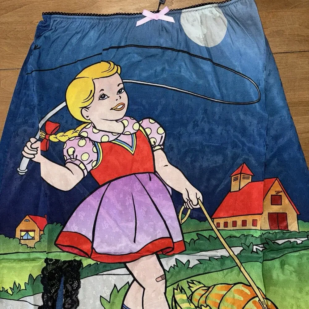 Frank Kozik x Heaven by Marc Jacobs Slip Skirt Storybook Roller Girl Lace NWT SM